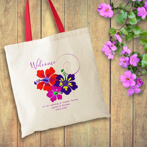 Bold Hibiscus Flowers Welcome Guests Tote Bag