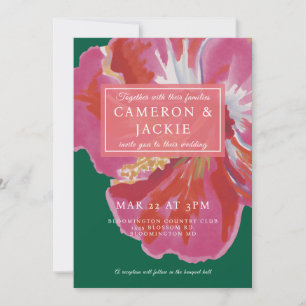 Bold Hibiscus Tropical Wedding  Invitation