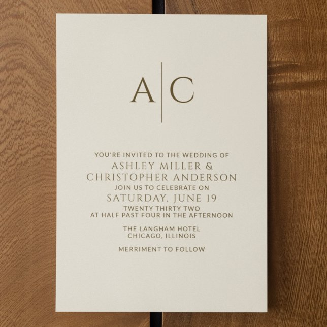 Bold Highlights Dark Bronze & Gold Wedding Invitation (Creator Uploaded)