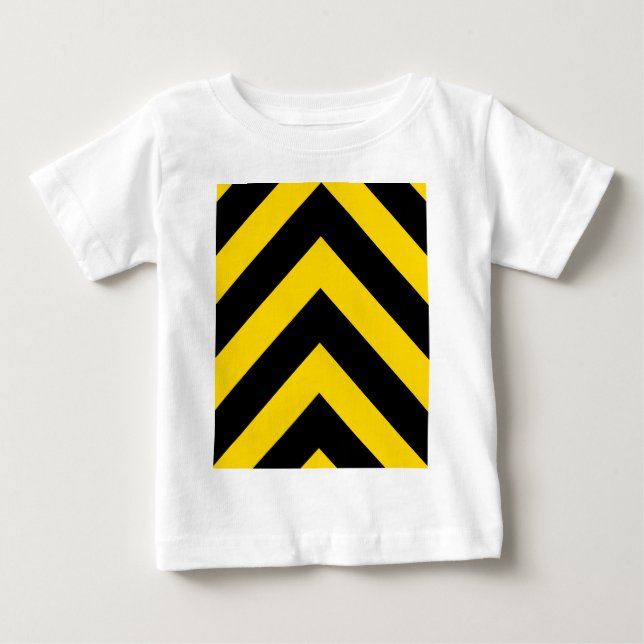 Bold Highway Traffic Bumble Bee Chevrons Baby T-Shirt (Front)