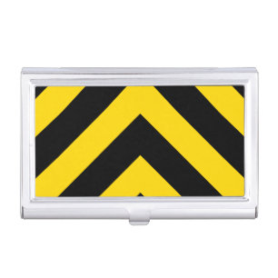 Bold Highway Traffic Bumble Bee Chevrons Business Card Holder