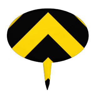 Bold Highway Traffic Bumble Bee Chevrons Cake Topper