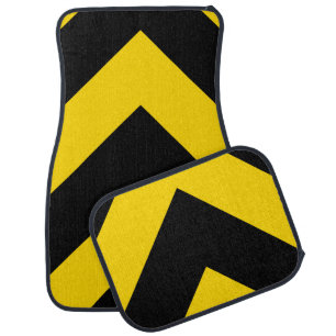 Bold Highway Traffic Bumble Bee Chevrons Car Floor Mat