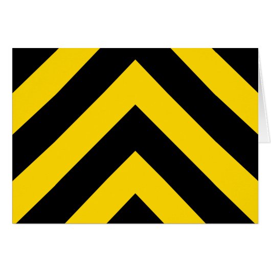 Bold Highway Traffic Bumble Bee Chevrons Cards (Front Horizontal)