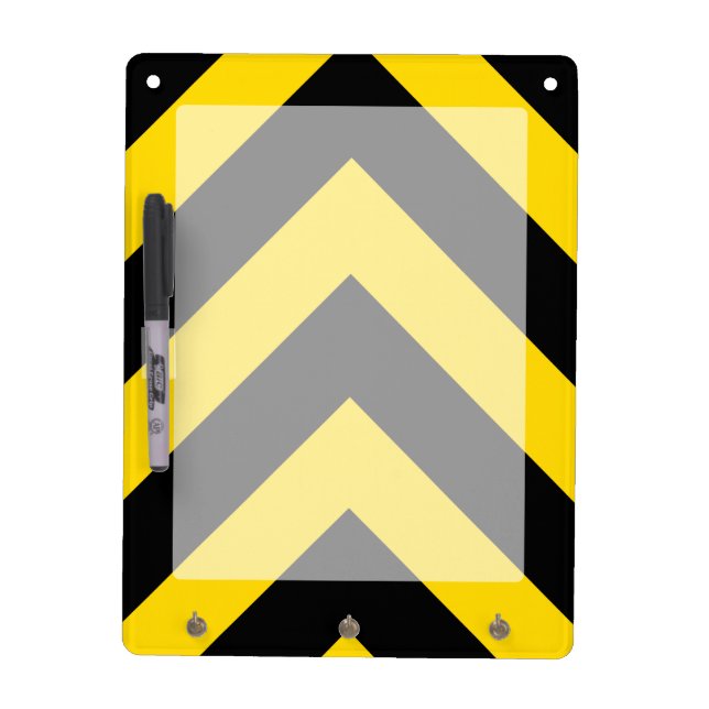 Bold Highway Traffic Bumble Bee Chevrons Dry-Erase Board (Front)