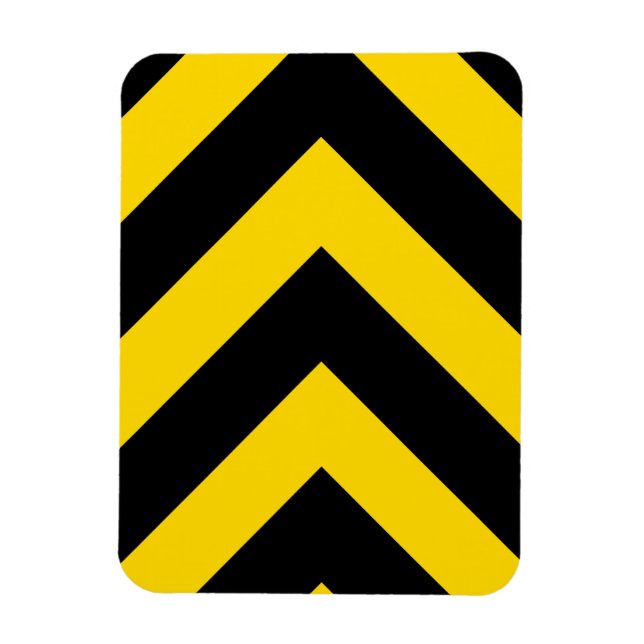 Bold Highway Traffic Bumble Bee Chevrons Magnet (Vertical)