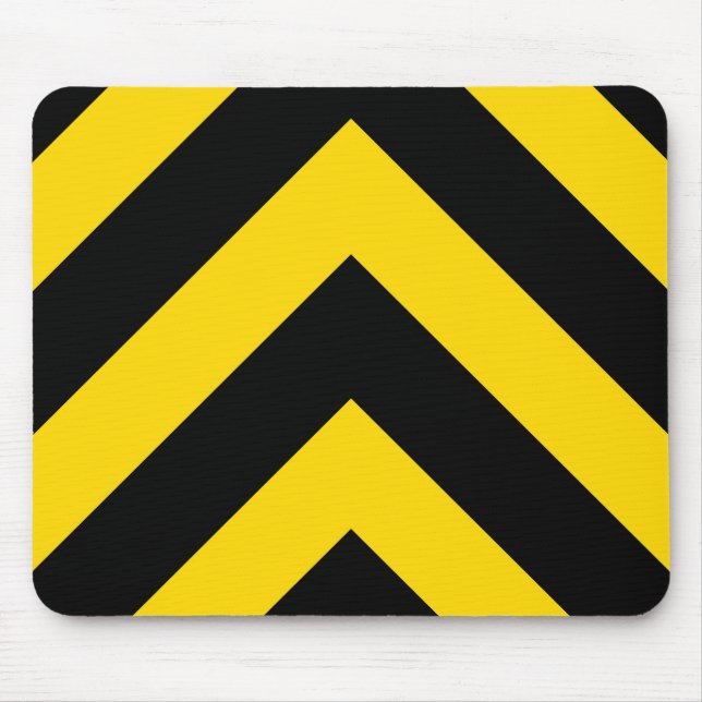 Bold Highway Traffic Bumble Bee Chevrons Mouse Pad (Front)