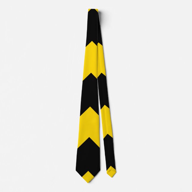 Bold Highway Traffic Bumble Bee Chevrons Neck Tie (Front)