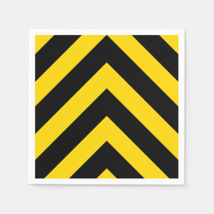 Bold Highway Traffic Bumble Bee Chevrons Paper Napkins