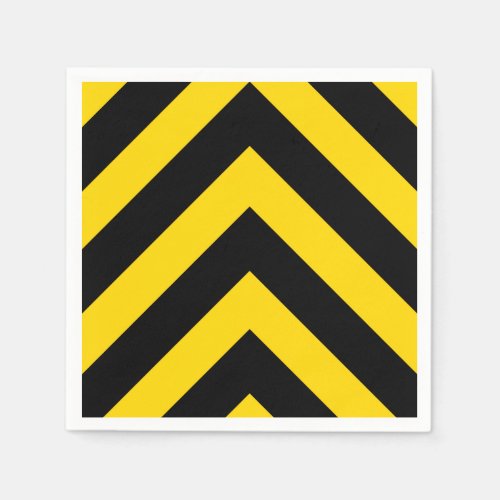 Bold Highway Traffic Bumble Bee Chevrons Paper Napkins