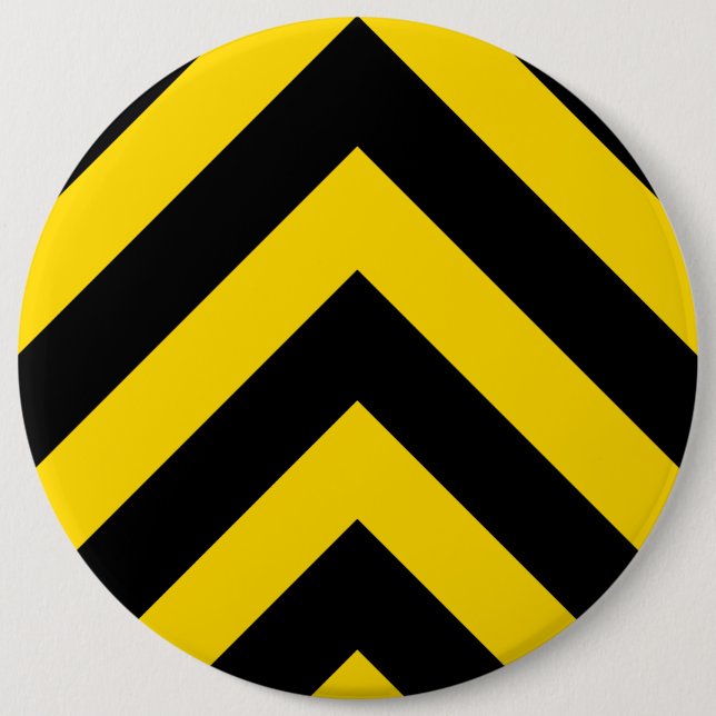 Bold Highway Traffic Bumble Bee Chevrons Pinback Button (Front)