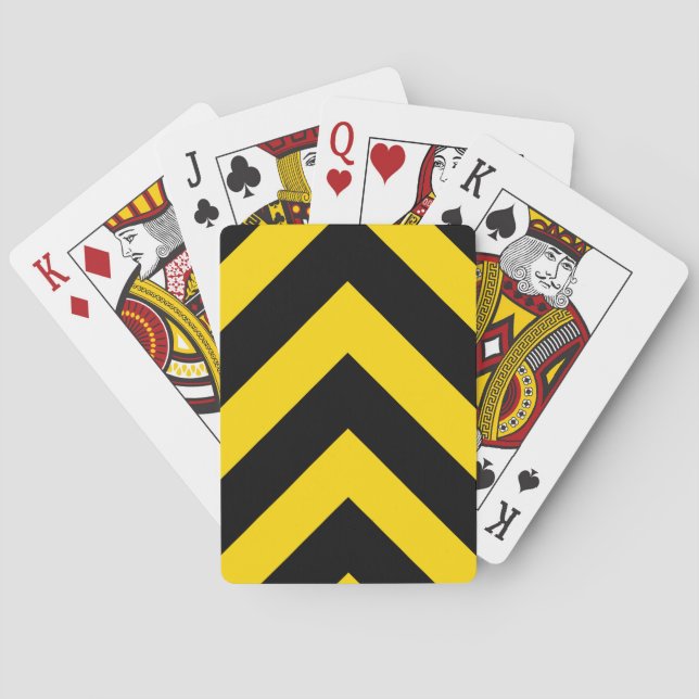 Bold Highway Traffic Bumble Bee Chevrons Poker Cards (Back)