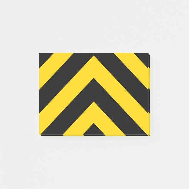 Bold Highway Traffic Bumble Bee Chevrons Post-it Notes (Front)