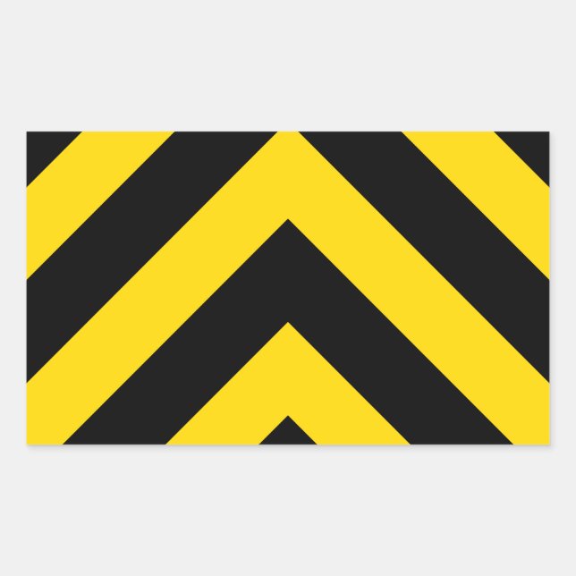 Bold Highway Traffic Bumble Bee Chevrons Rectangular Sticker (Front)