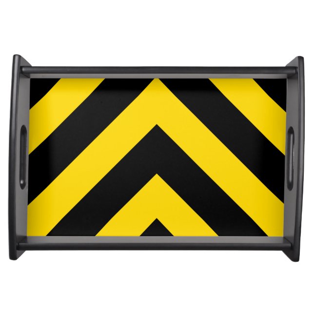 Bold Highway Traffic Bumble Bee Chevrons Serving Tray (Front)
