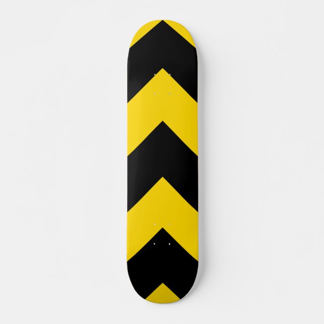 Bold Highway Traffic Bumble Bee Chevrons Skateboard Deck (Front)