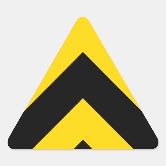 Bold Highway Traffic Bumble Bee Chevrons Triangle Sticker (Front)