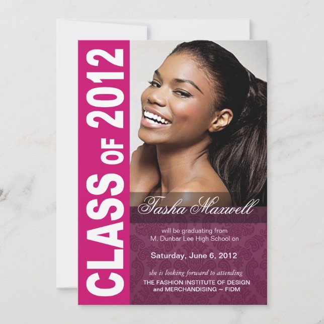 Bold, Hip 2012 Graduation Photo Announcement (Front)