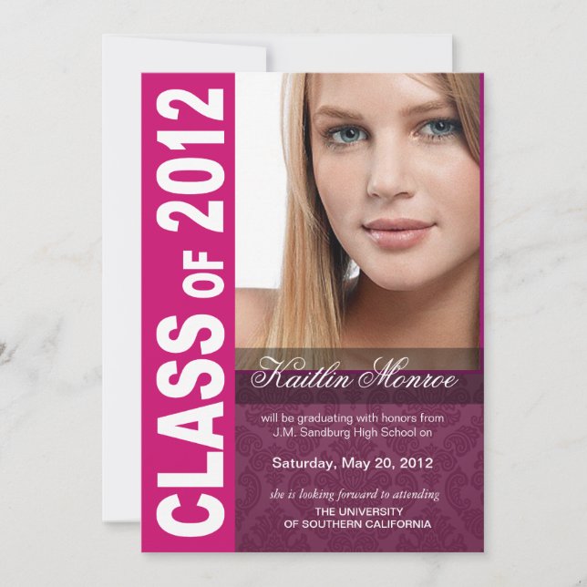 Bold, Hip 2012 Graduation Photo Announcement (Front)