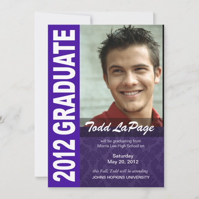 Bold, Hip 2012 Graduation Photo Announcement (Front)