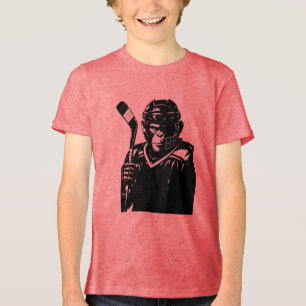 Bold Hockey Monkey  Tri-Blend Shirt