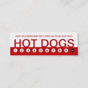 bold HOT DOGS customer loyalty Card