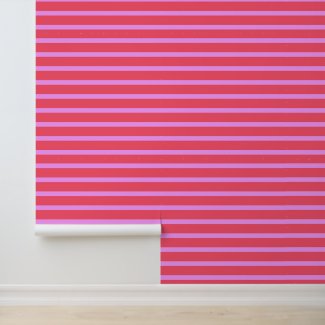 Bold Hot Pink - Magenta Horizontal Striped Pattern