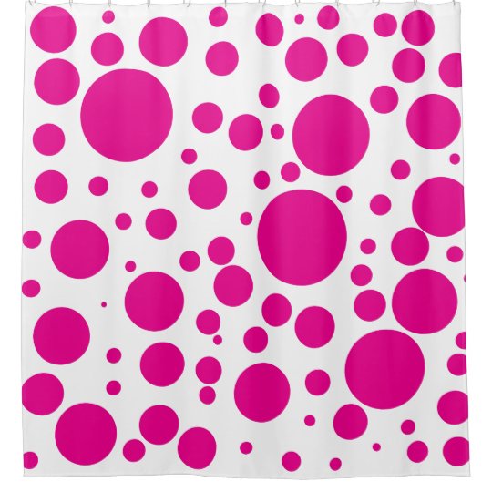 Bold Hot Pink Polka Dots Shower Curtain | Zazzle.com