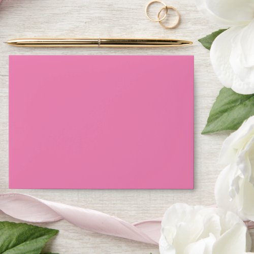 Bold Hot Pink Simple Solid Blank Matching Envelope