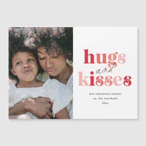 Bold Hugs and Kisses Photo Valentines Day Card