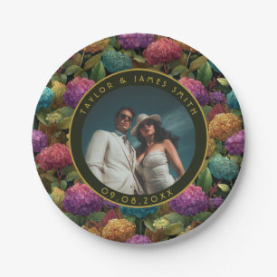 Bold Hydrangeas Plates For Summer Wedding Party