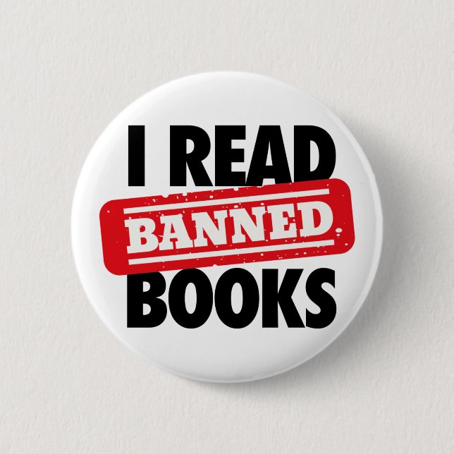 Bold “I Read Banned Books” Bookish  Button (Front)
