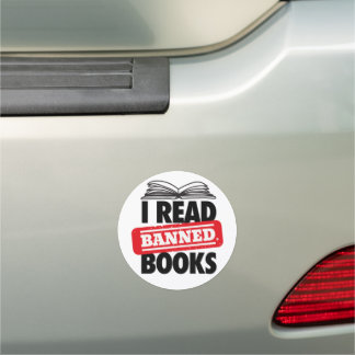 Bold “I Read Banned Books” Bookish Car Magnet