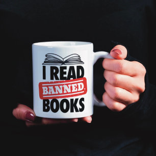 Bold “I Read Banned Books” Bookish Coffee Mug