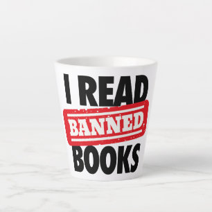 Bold “I Read Banned Books” Bookish  Latte Mug
