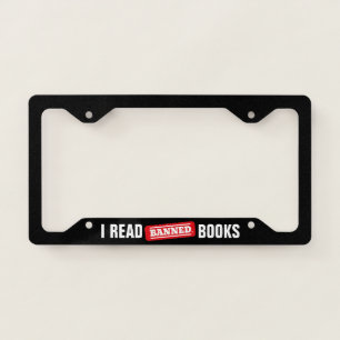Bold “I Read Banned Books” Bookish License Plate Frame