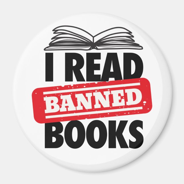 Bold “I Read Banned Books” Bookish  Magnet (Front)
