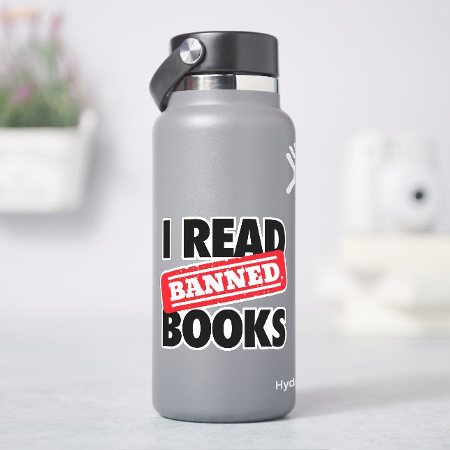 Bold “I Read Banned Books” Bookish  Sticker (HydroFlask)