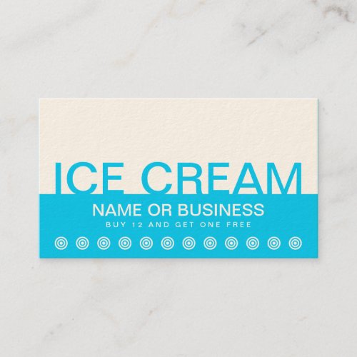 bold ICE CREAM customer loyalty card Business Card