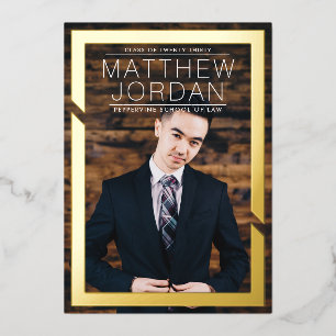Bold in Gold Graduation Foil Invitation
