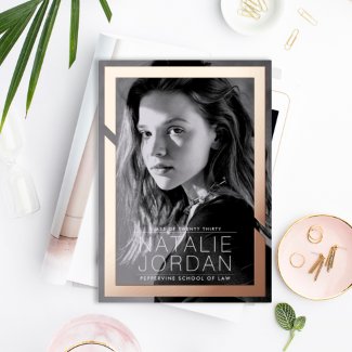 Bold in Gold Graduation Foil Invitation