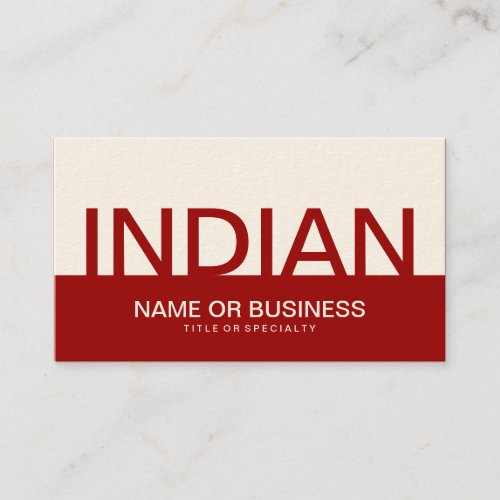 bold INDIAN color customizable Business Card