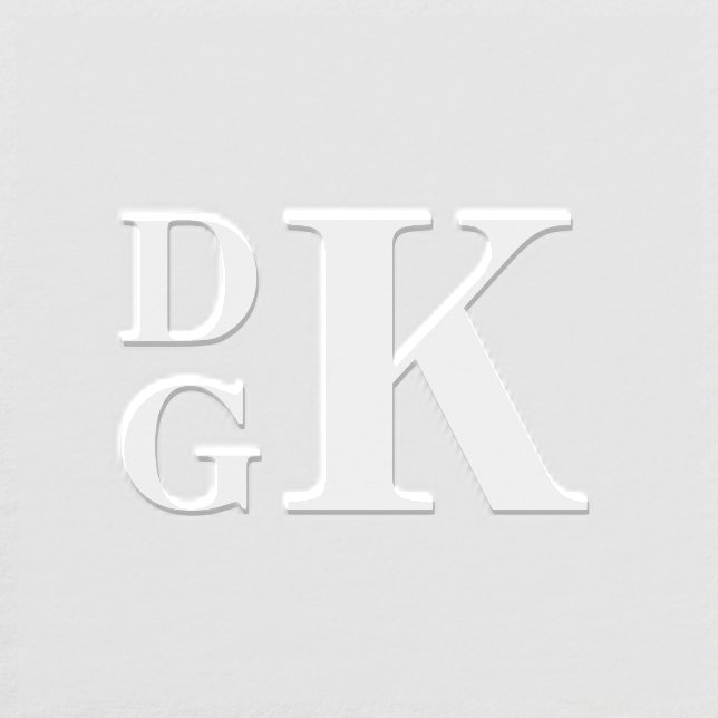 Bold Initial 2 Smaller Side Initials Monogram Embosser (Design)