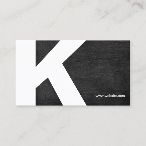 Bold Initial Monogram Black Wood Business Card