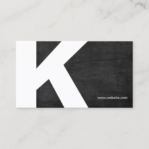Customizable Bold Initial Monogram Black Wood Business Card