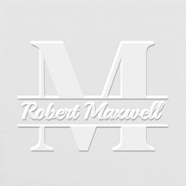 Bold Initial Monogram Custom Name Embosser (Design)