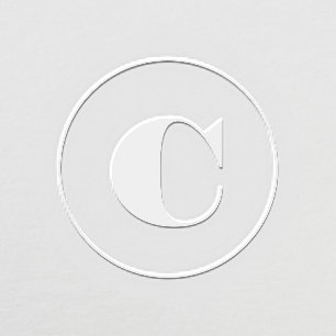 Bold initial simple circle monogram embosser