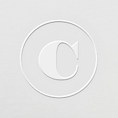 Bold initial simple circle monogram embosser