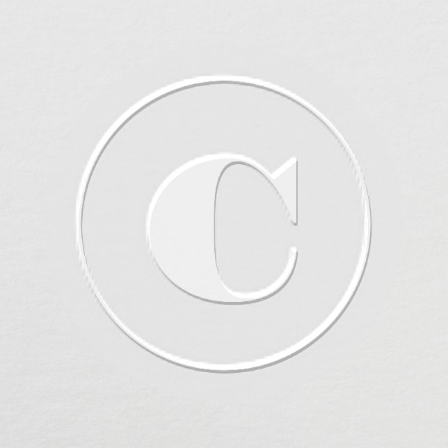 Bold initial simple circle monogram embosser (Design)