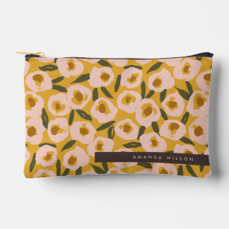 Bold Inky Floral Pattern | Hand-Drawn Botanical Accessory Pouch
